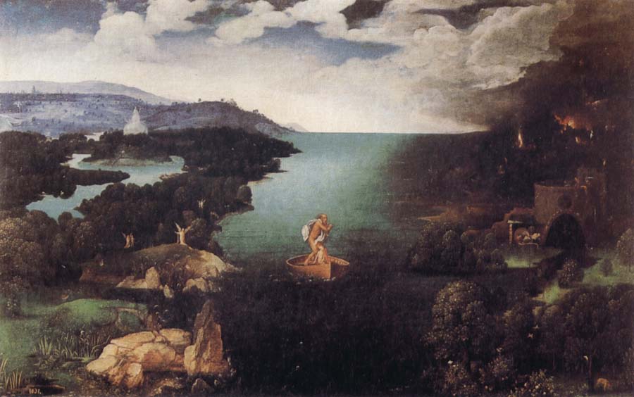 PATENIER, Joachim Landscape with Charon's Bark